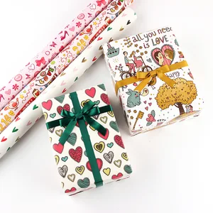 Custom Waterproof Christmas & Valentine's Day Gift Wrapping Paper Roll Resin Coated Packaging for Gifts & Boxes