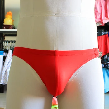 In stock trendy swimwear for men waterproof adjustable mantel buckle waist swim trunks