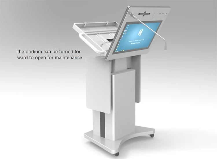 Multi-media Table 21.5" Touch Screen E podium LED Smart Digital Podium Kiosk Mic Computer for Conference