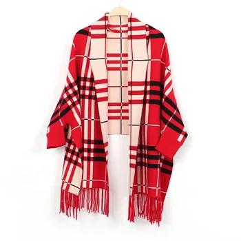 High Quality Viscose Wraps Red 100% Cotton Pashmina Wool Scarves Shawl Plaid Shawl and Scarf