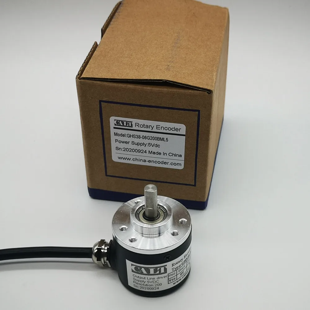 CALT GHS38 Series Incremental Rotary Encoder 200ppr 5V Supply Voltage 6mm Solid Shaft with Line Driver Output