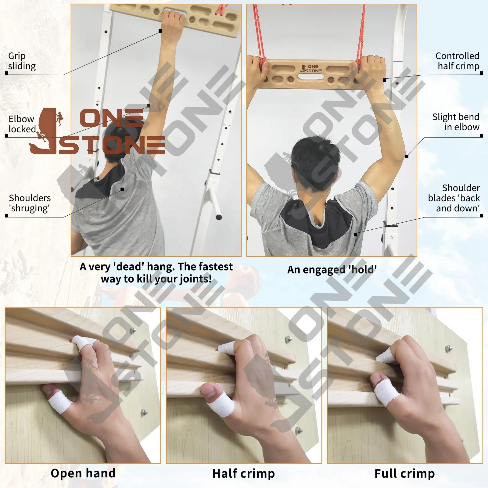Zoey Premium Wood Indoor Playhouse Rock Climbing Training Tool Grip Strength Climbing Hangboard Finger Board Pull Bar Climbing