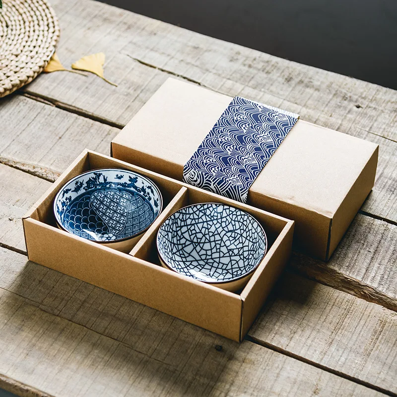 Japanese Style Dinnerware Set Handmade Gift Ceramic Rice Bowl Set