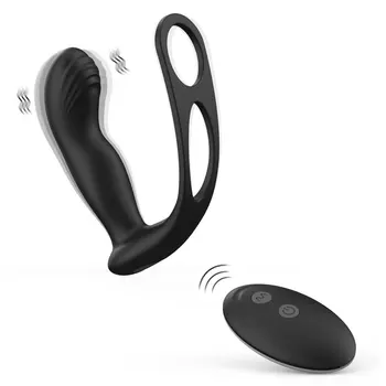 Wholesale new remote control 10 frequency vibration silicone ABS black prostate remote control backyard