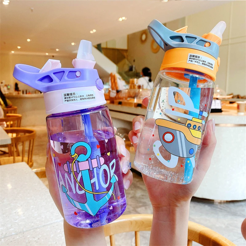 Source 480ml bpa free kids plastic water bottle children school drinking  juice cute water bottle with straw for promotion on m.