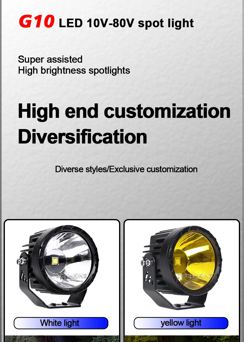 Super Bright 3.5 Inch Spot White Yellow LED Work Light For Car SUV Offroad Motorcycle ATV UTV BUS Truck 10-80V Fog lamp