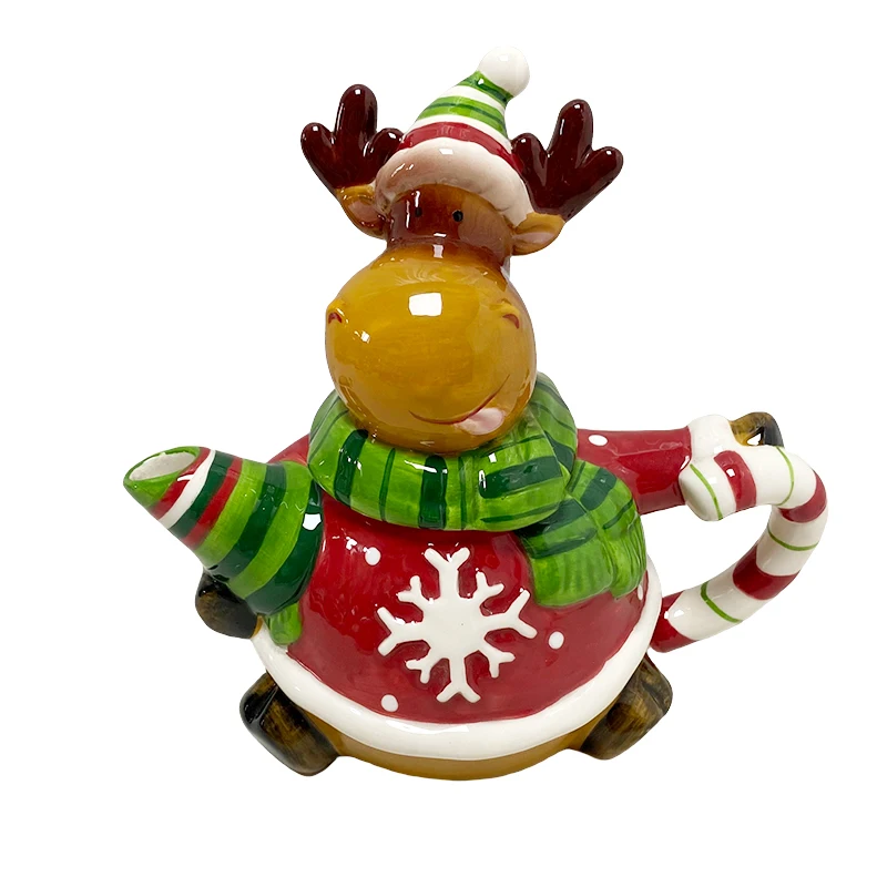 2025 Tetera for Christmas Custom Ceramic Teapot with Mug Santa Claus Tea Christmas Dolomite Santa Tea for One