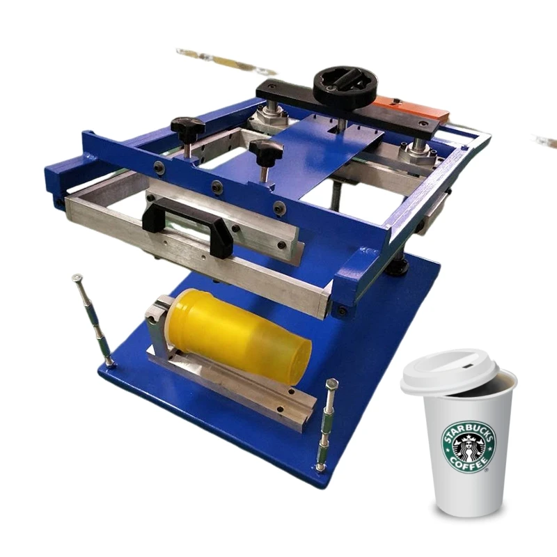 Manual Paper Cup Screen Printing Machine,Plastic Bottle Round,Curved