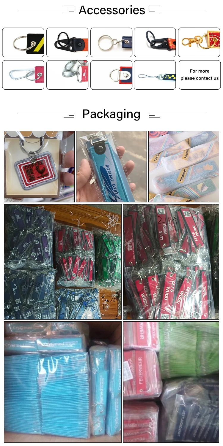 Customized Polyester Keychain Embroidery Jacquard Weave Keychain Canvas