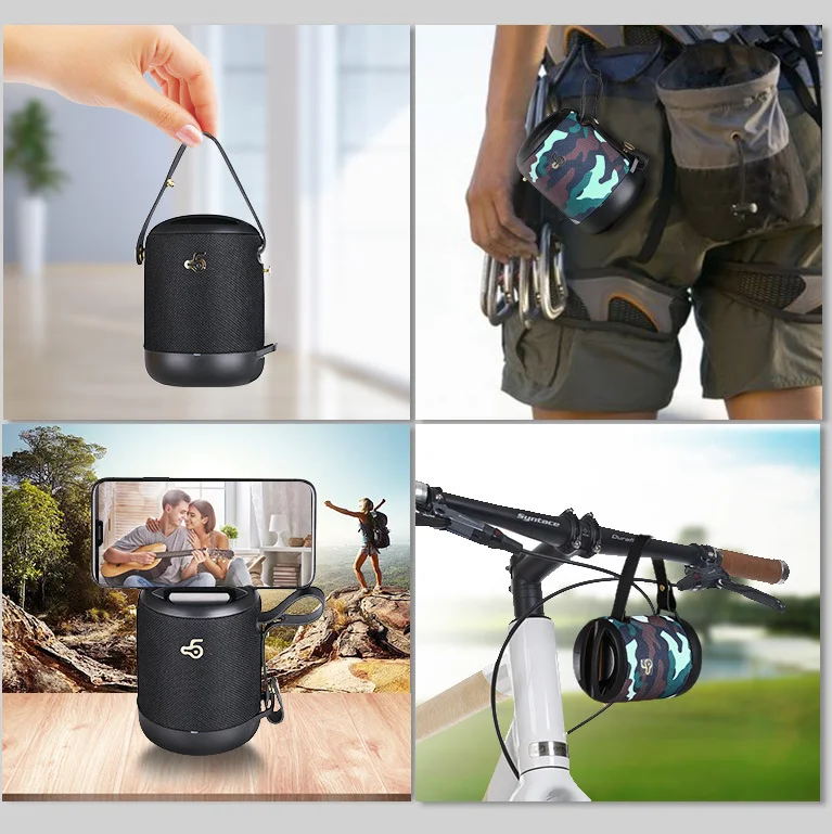 BD05 BT5.0 Portable Blue tooth Speaker Waterproof Creative Mini Handsfree Wireless Speaker With Phone Stand - ANKUX.COM
