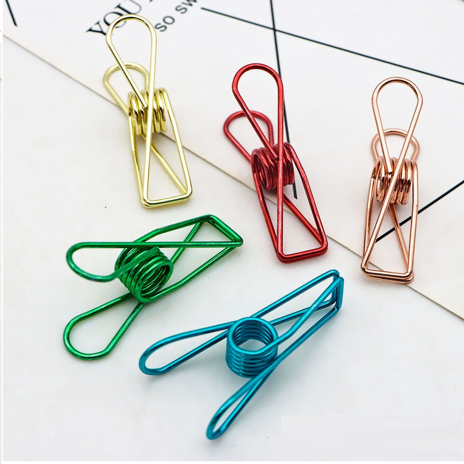 Многоцелевые красочные металлические зажимы для фото стальной проволоки одежды подвесные колышки переплета скрепки пищевых пакетов 55 мм