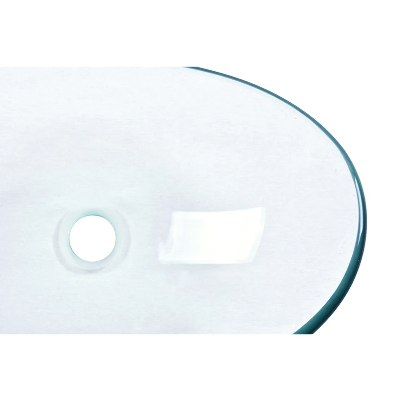 Раковина из прозрачного стекла овальной формы для ванной комнаты