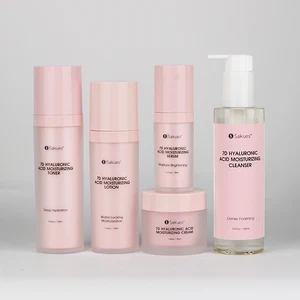 Private Label 5-Piece Skin Care Set 7D Hyaluronic Acid Serum Herbal Ingredients Moisturizing Facial Care