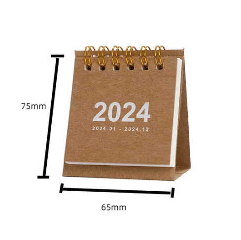 2024 Creative Minimalist Tabletop Ins Mini Basic Desk Calendar Sprial Wire Ornaments Student Schedule Plan Book manufacture