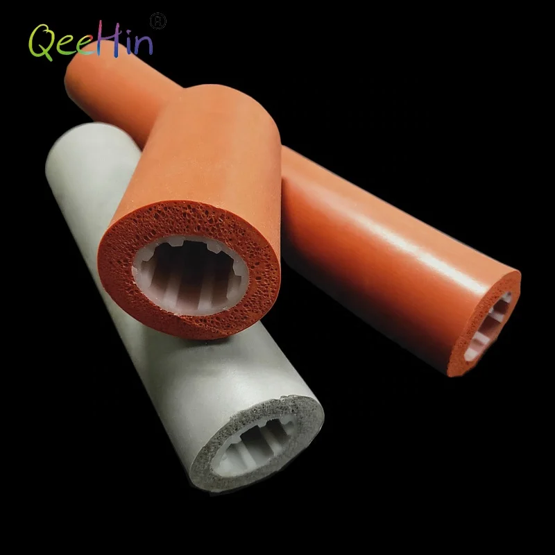High Resilience Low Density Anti-aging Hose Pipe Insulation Foam Tube Composited Silicone Rubber Foam Pipe