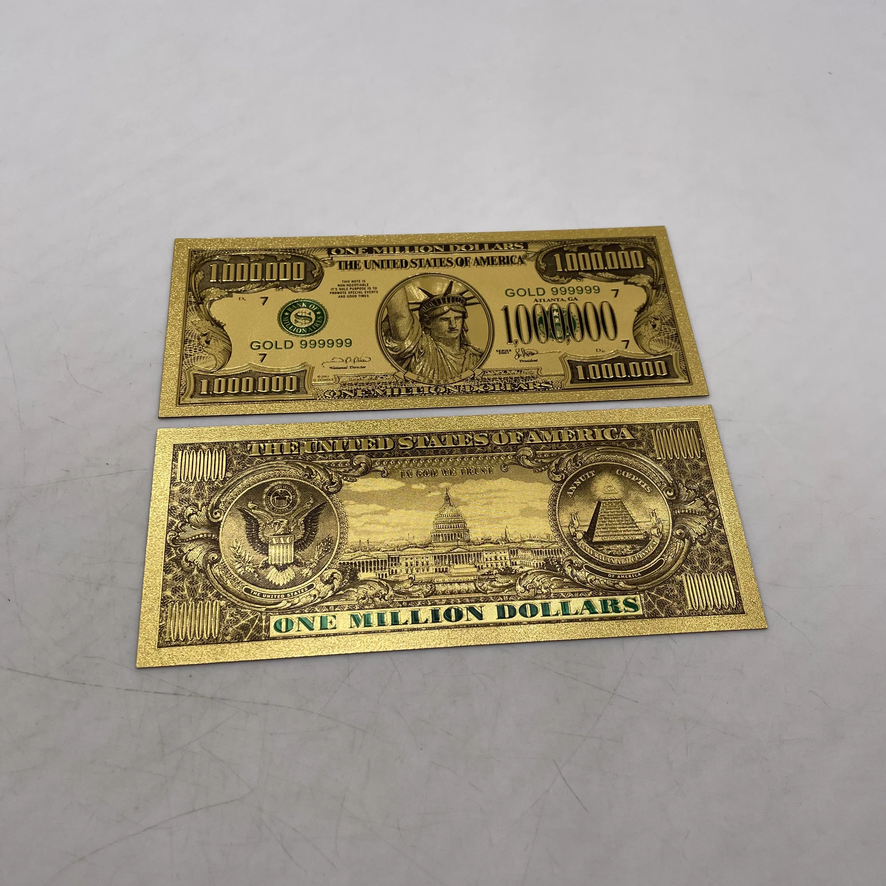 一百万美元收藏货币美国自由女神像钞票礼物金烫金箔钞票收藏金钞票