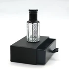Fancy Empty Refillable Arabian Glass Essential Oil Bottles Small Arabic Crystal Perfume Bottle With Black Cap