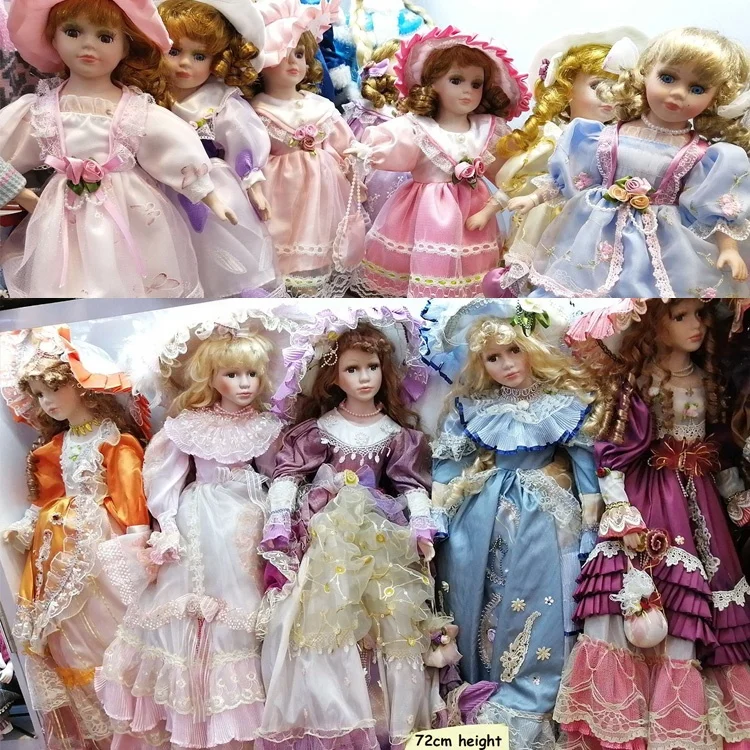 Mixed Design Beautiful Girl Porcelain Face Doll Antique Doll Cheap Elegant Porcelain Dolls Wholesale
