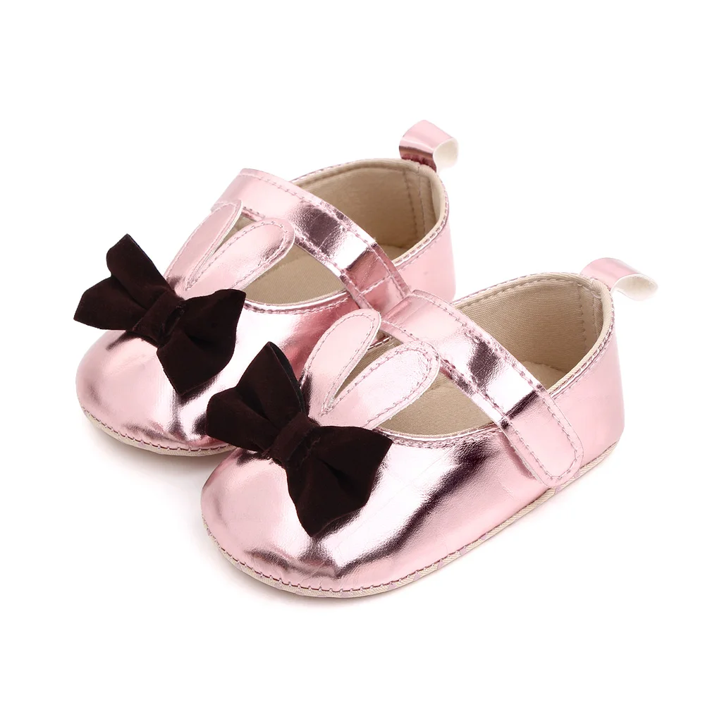 Lovely Girls Princess Shoes Cute Ears Bow-knot Walking Shoes Soft Sole Baby Shoes in First Walking