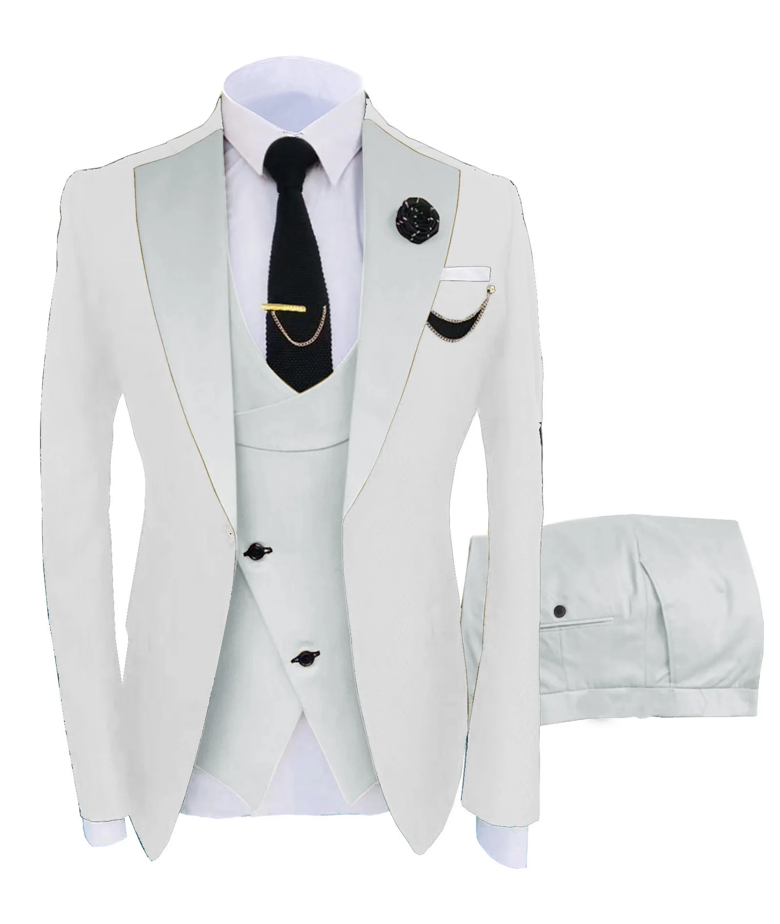 2024 Latest Design Wholesale Men Suits Tailored Suits For Men Wedding Dress 3 Piece(Blazer+Vest+Pant