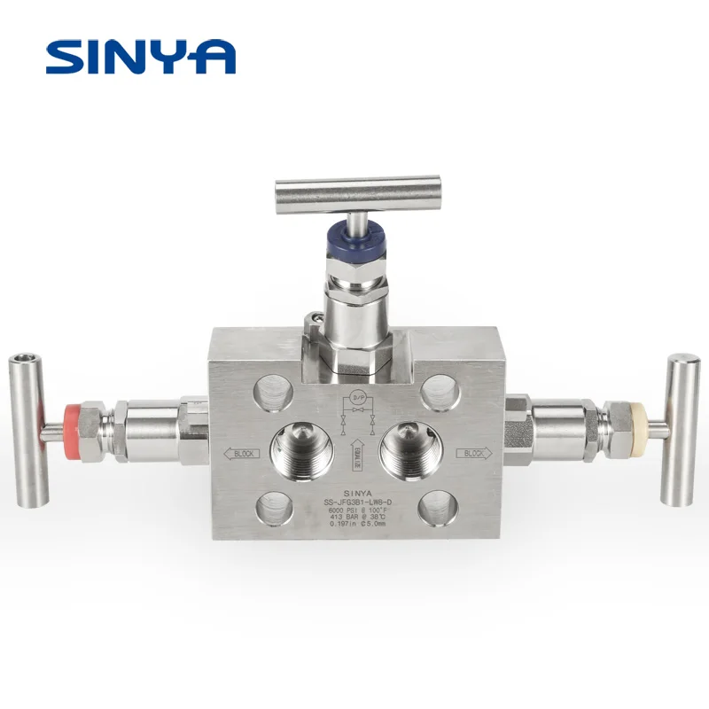 3 Way Valve Manifold for Pressure Gauge - Sinya Stainless Steel