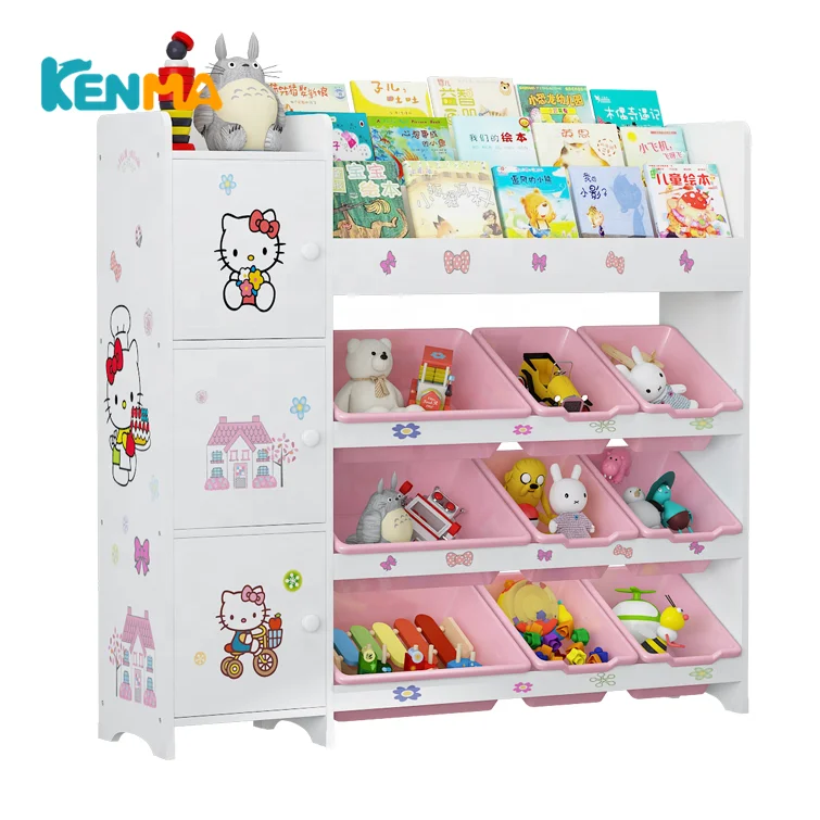 Лидер продаж, детский деревянный органайзер для хранения игрушек, детский стеллаж для хранения с Bookrack