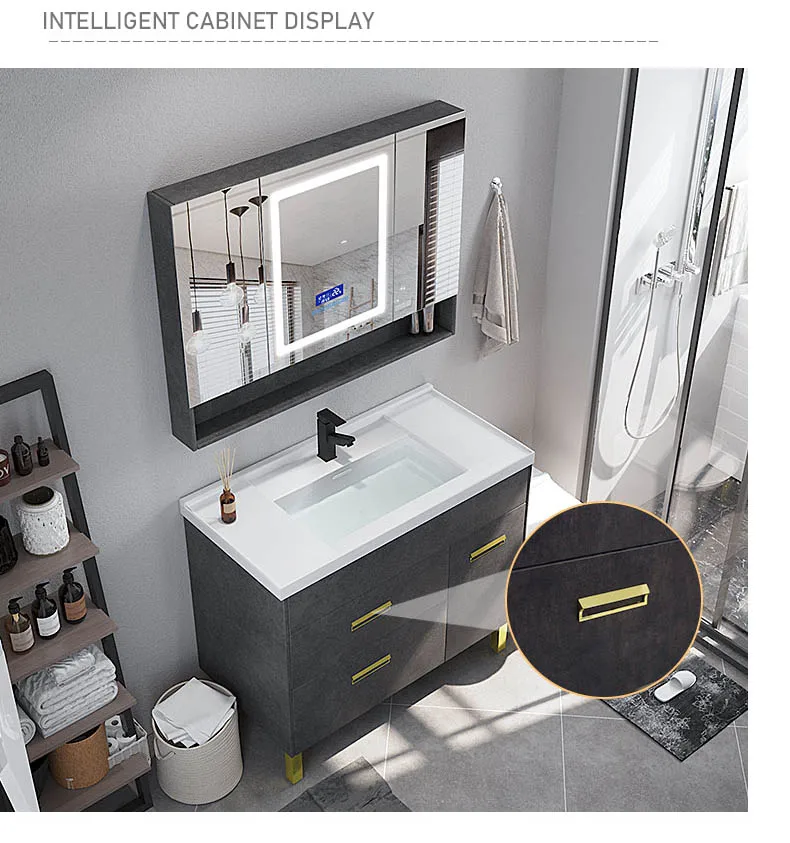 High Quality Standing Bathroom Vanity Set with Stainless Steel Legs