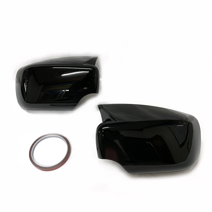 product pair of glossy black side mirror cover caps for bmw 3 series e46   car bright surface body assist mirror accessories-5
