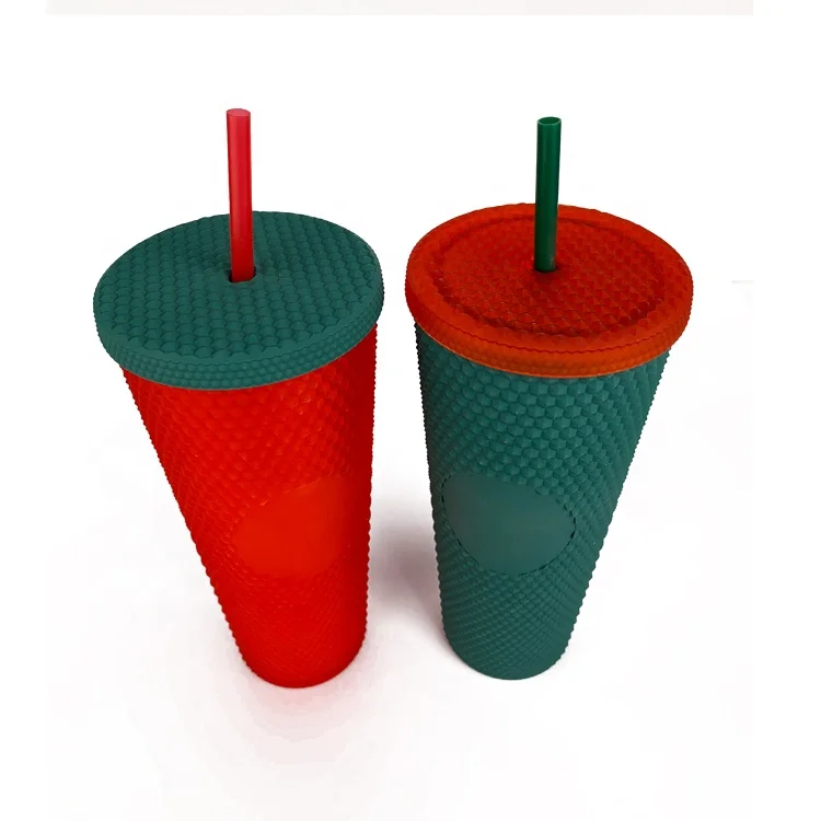 24 унции рождественские украшения для дома лучший подарок чашка с шипами подарок на Хэллоуин бутылка для воды новая сетка радужные матовые цветные стаканы