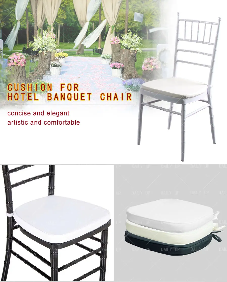 Comfortable Thickened Seat Cushion Removable High Density Padded Sponge Cushion Cover For Hotel Banquet Wedding Dining Hall