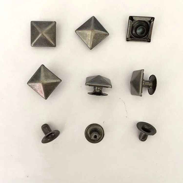 Bronze SPWOLFRT 100PCS 10mm Pyramid Shaped Punk Rivet Studs Square DIY Pins Spots Spikes Nailhead for Leathercraft /& Belts