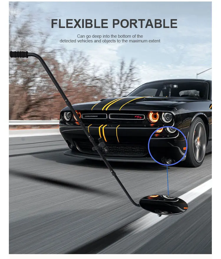 30cm V3 LED Under Vehicle Inspection Mirror High Effective Search Convex Mirror for Car