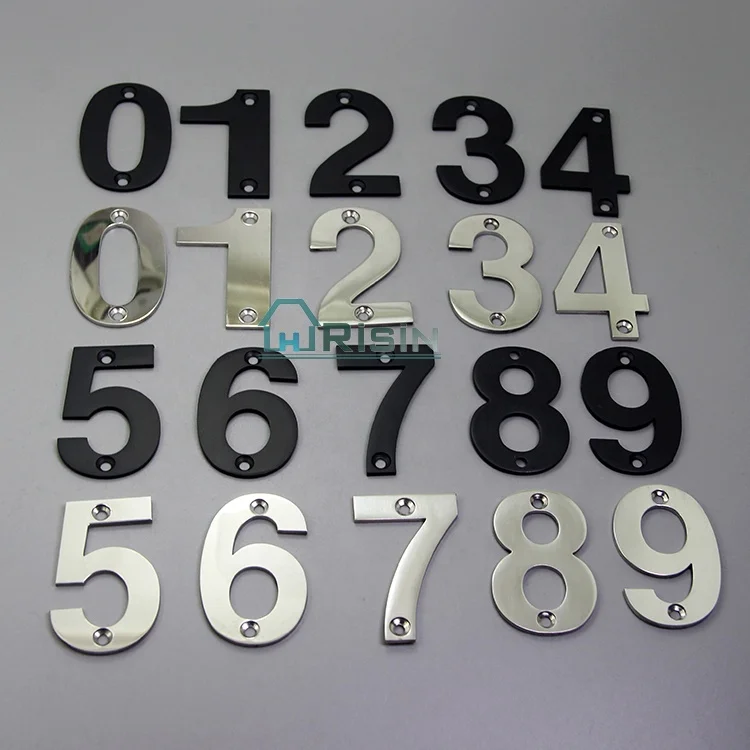 0-9 атласный Матовый Черный дверной знак из нержавеющей стали