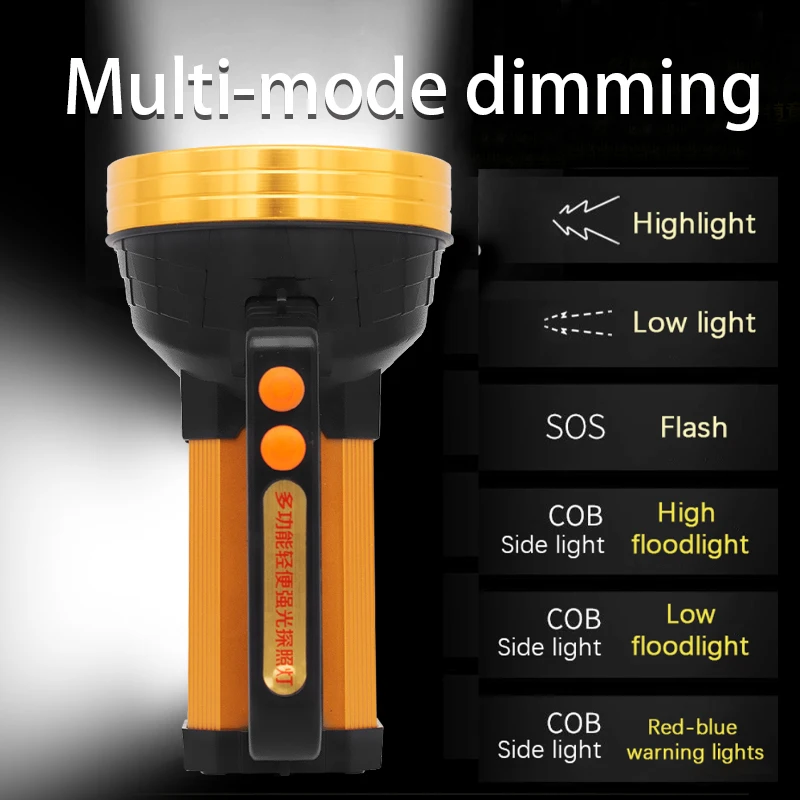 JUJINGYANG Multifunctional 10W USB Rechargeable LED Spotlight Searchlight