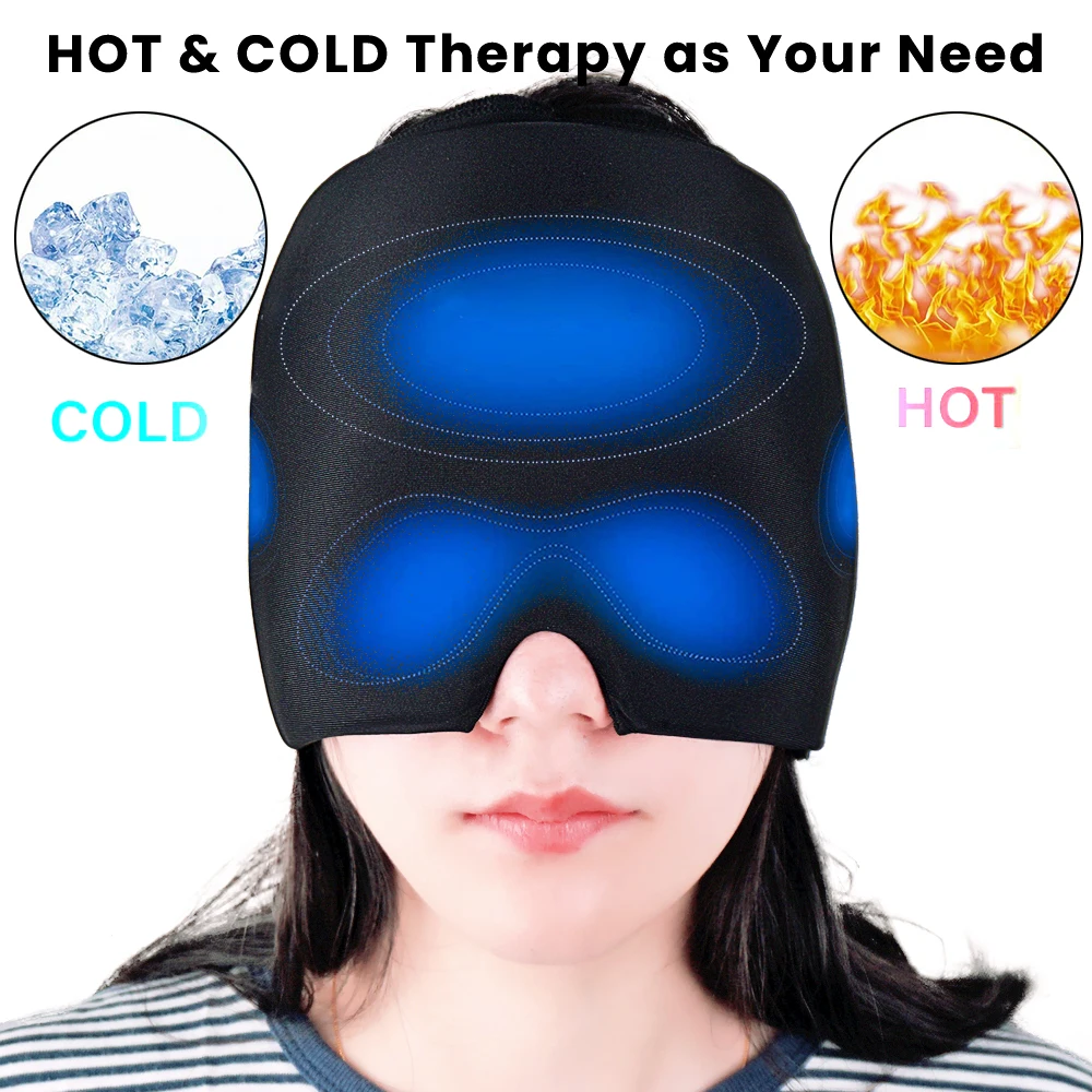 Migraine Relief Cap Ice Head Wrap Cooling Gel Hat Ice Cap Headache ...