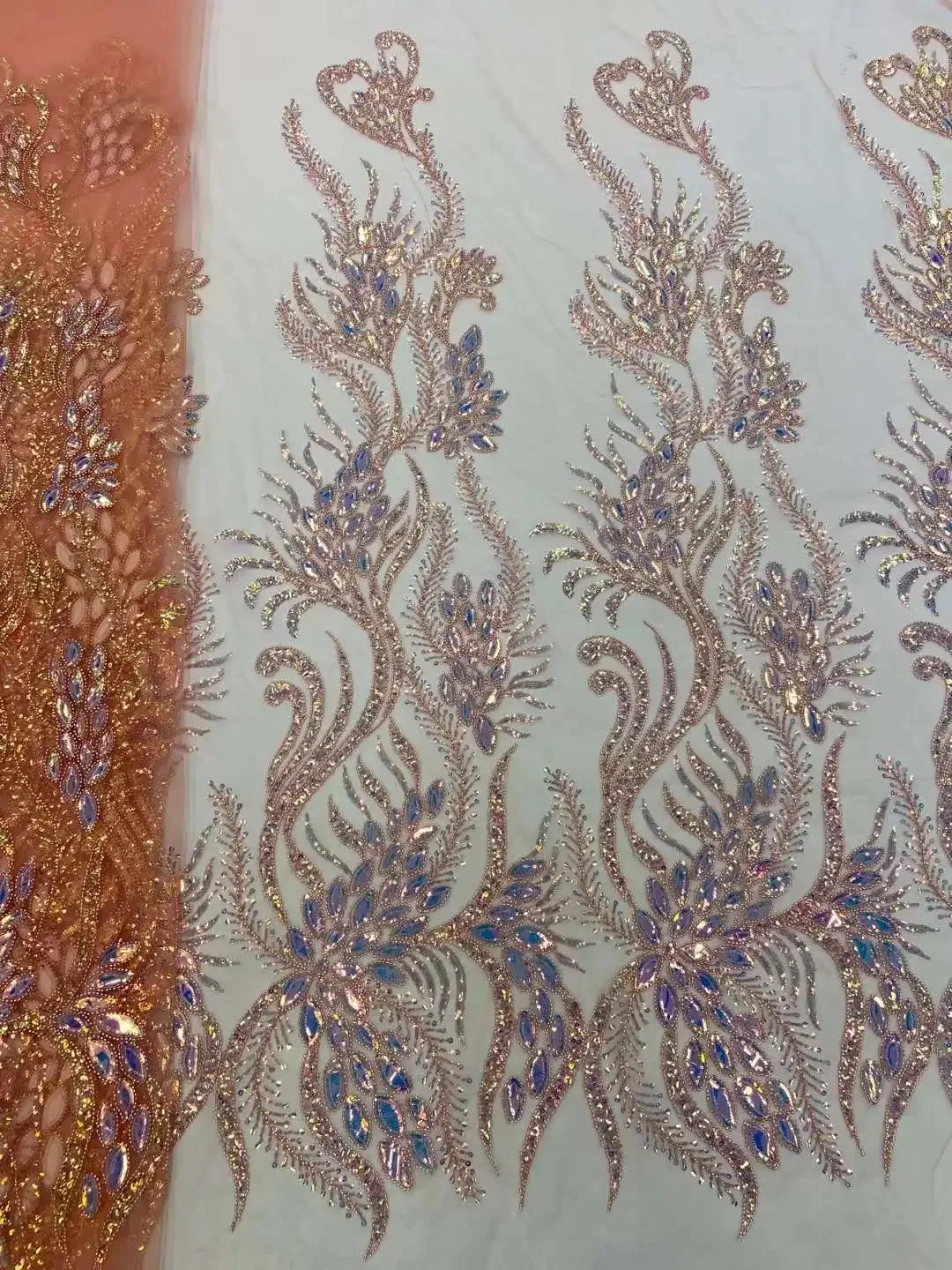 NI.AI Beautiful 3D Handmade Lace Fabric French Tulle Lace With Sequins ...