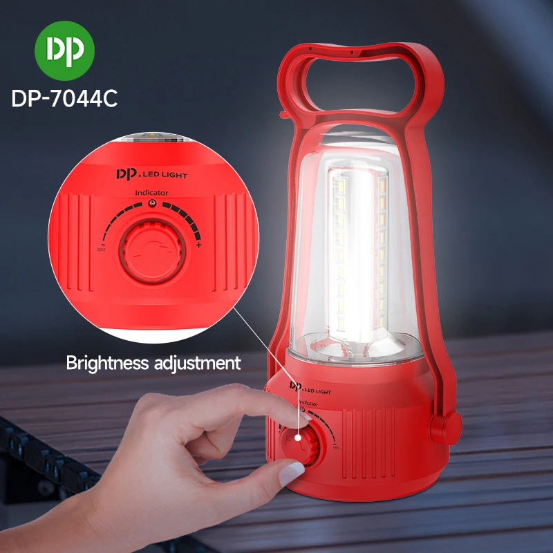 DP Led Camping Lantern Light Portable Rechargeable Battery Powered Outdoor Lighting Waterproof Lamp Solar Charging