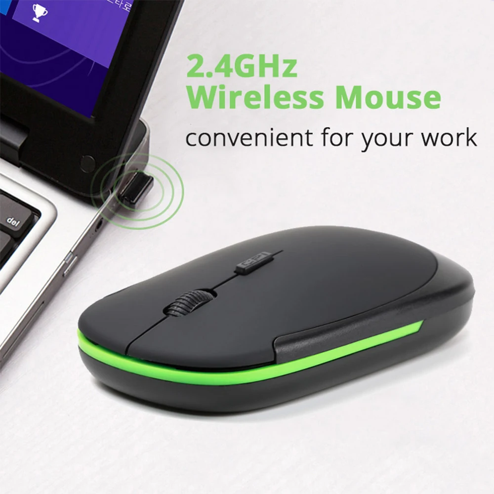 Wireless Mouse Smooth Optical Gaming Mouse Mini Ultra Slim Wireless Usb Receiver Changeable 1600DPI