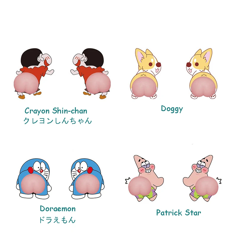3D Ass Peach Squishy Toy Custom Cut Windshield Bumper Cute Cartoon Butt Bumper Sticker