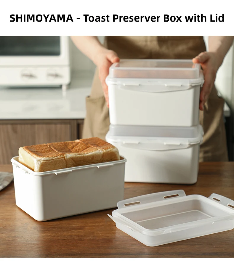 Shimoyama Airtight Plastic Food Safe Bread Toast Fresh Keeping Box