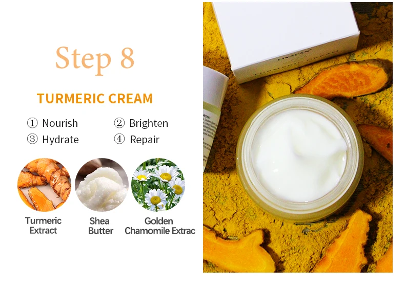 Private Label Skincare Products Organic Tumeric Facial Kit Brightening