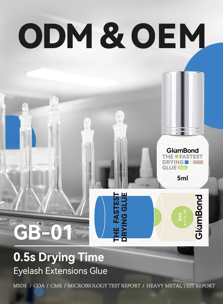 Free Sample Glambond Sensitive Eyelash Extension Glue Lash Adhesive Vegan Latex Free Eyelash