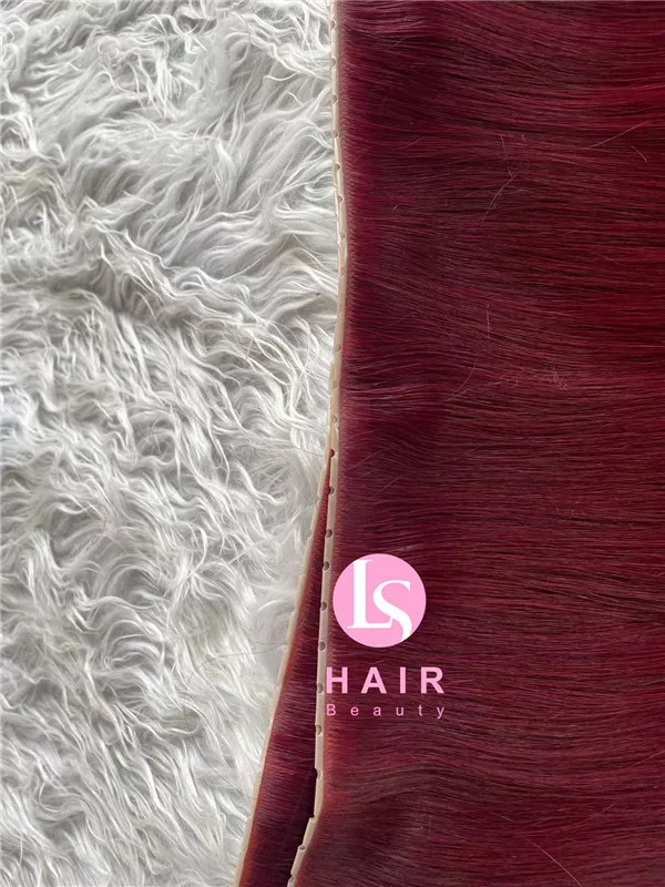 Seamless Xo Invisible Flat Weft Hole New Design Twin Tab Hole Weft Hair Extensions Invisible Weft with Hole