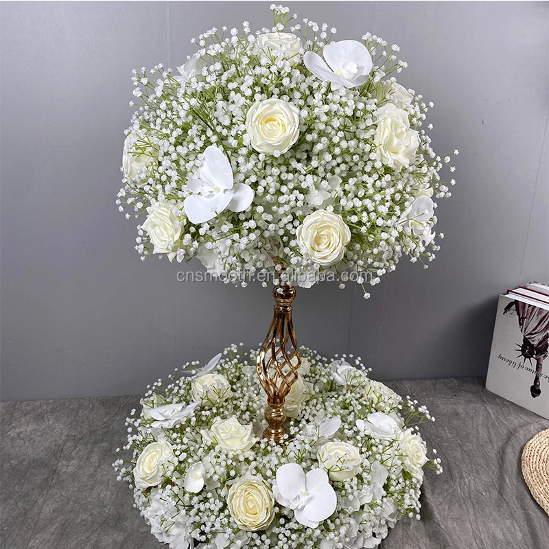 ASSR Bouquet Romantico di Rose per Matrimoni, in Tessuto di Seta Artificiale, con Nastro - Decorazione per Spose o Damigelle d'Onore, Colore: Bianco