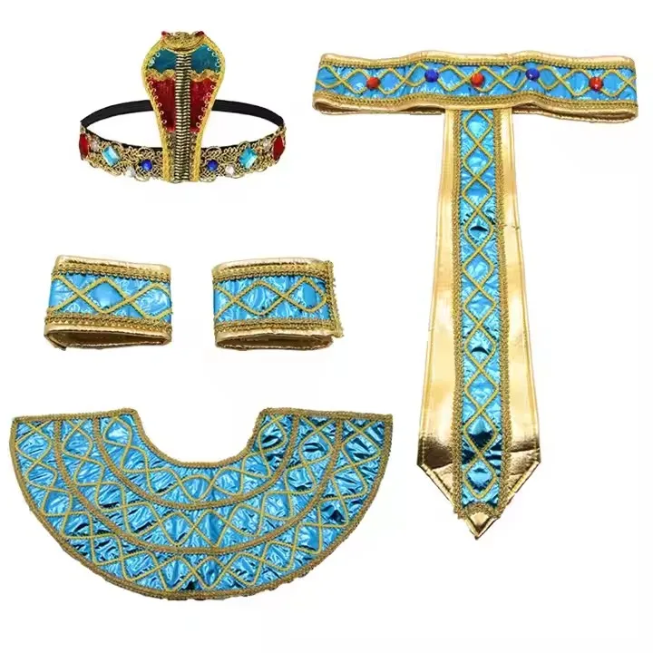 Bandeau Reine Égyptienne Cléopâtre – Serpent Perlé, Doré – Accessoire Costume Fête Et Carnaval