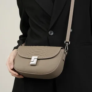 A-232 Elegant Crocodile Pattern Crossbody Handbag Women's Summer New Genuine Leather Bag Waterproof Large Capacity Small Square