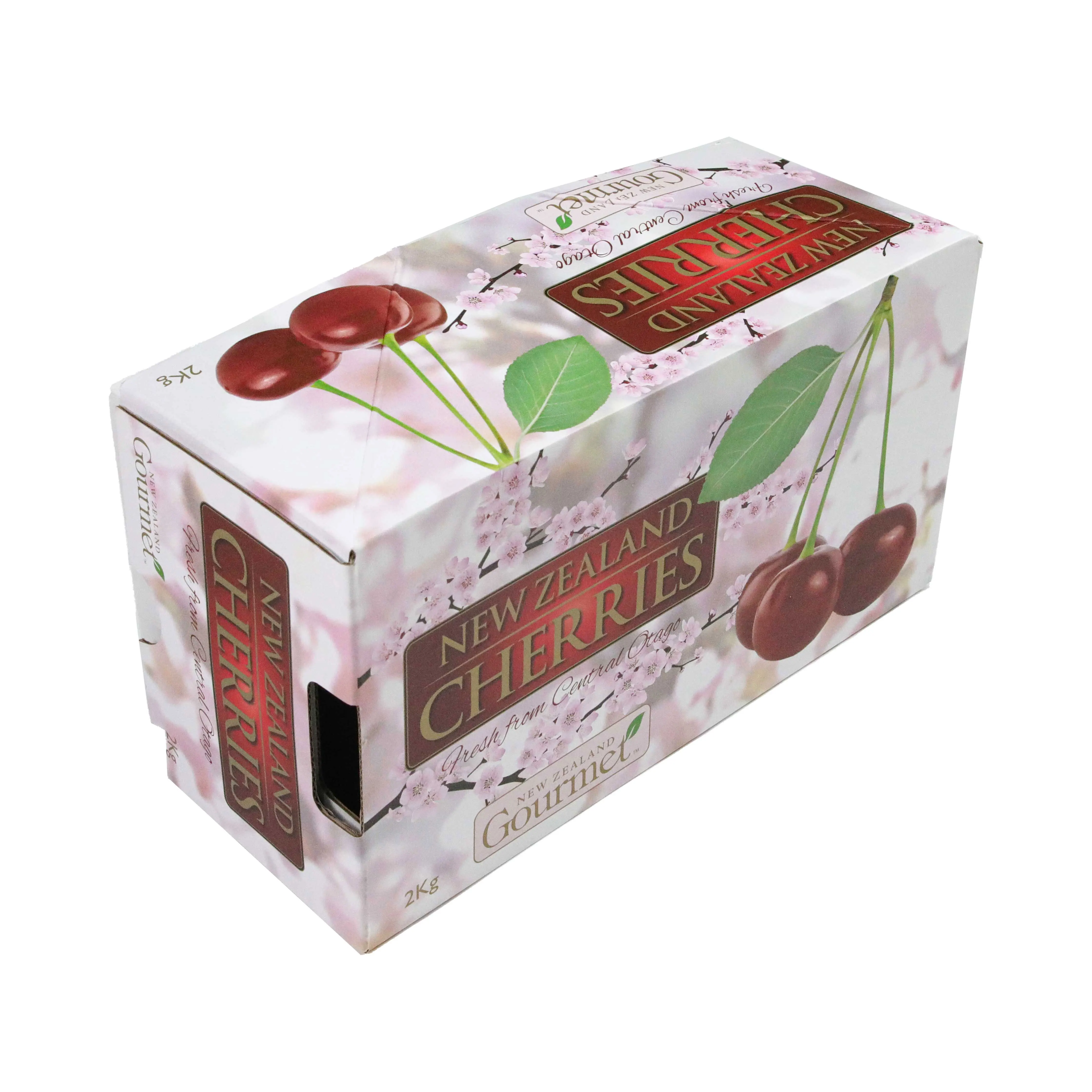 Custom Printed Cardboard Carton Fresh Fruit Storage Corrugated Shipping Packaging Berry Cherry Fruit Package Box 2.5kg/5kg/10kg