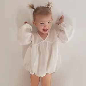 New Arrived High Quality Fashion Infant Jumpsuit Spring Long Sleeves Snap Button Closure Unisex Baby Knitted Rompers