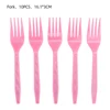ส้อมสีชมพู*10ชิ้น