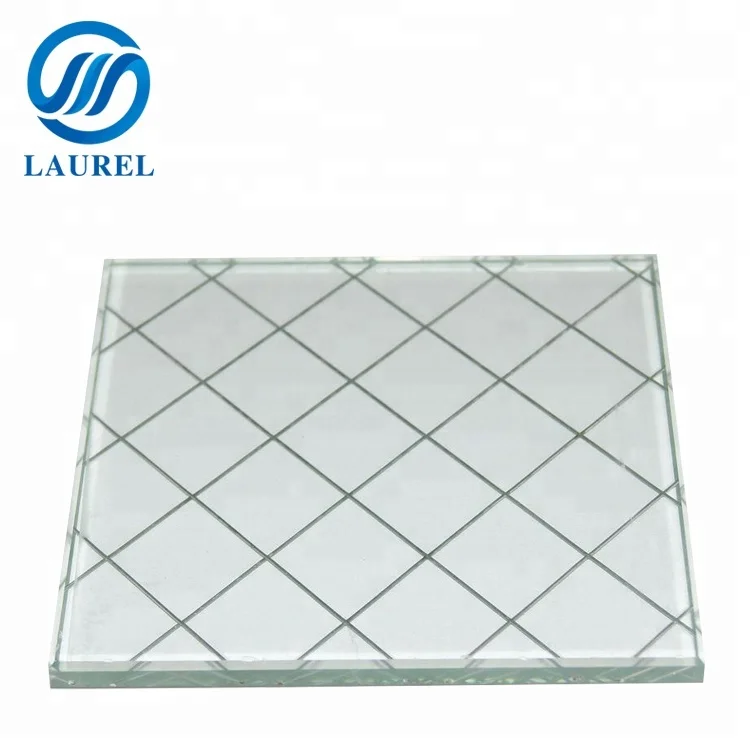 Low Cost 6mm 6.8mm Fire Resistant Tempered Building Glass Safety clear Wired Pattered Glass for Window Glass